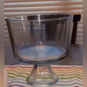Clear Glass Trifle Serving Pedestal Bowl